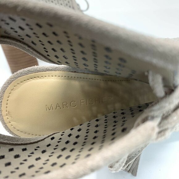 Marc Fisher 7.5 Lace Up Perforated Suede Booties - Picture 6 of 11